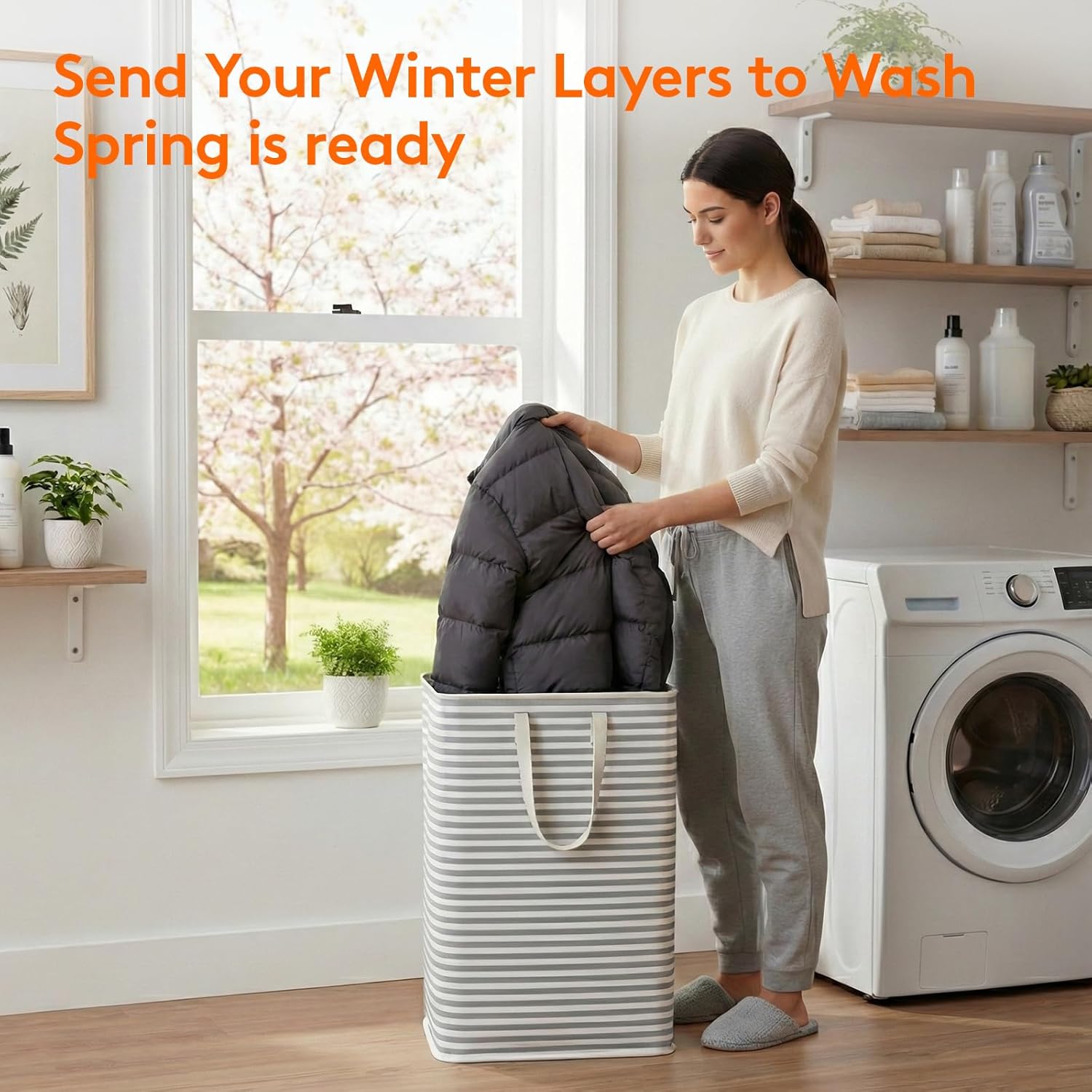 Sturdy Collapsible Laundry Basket Quick-Fold